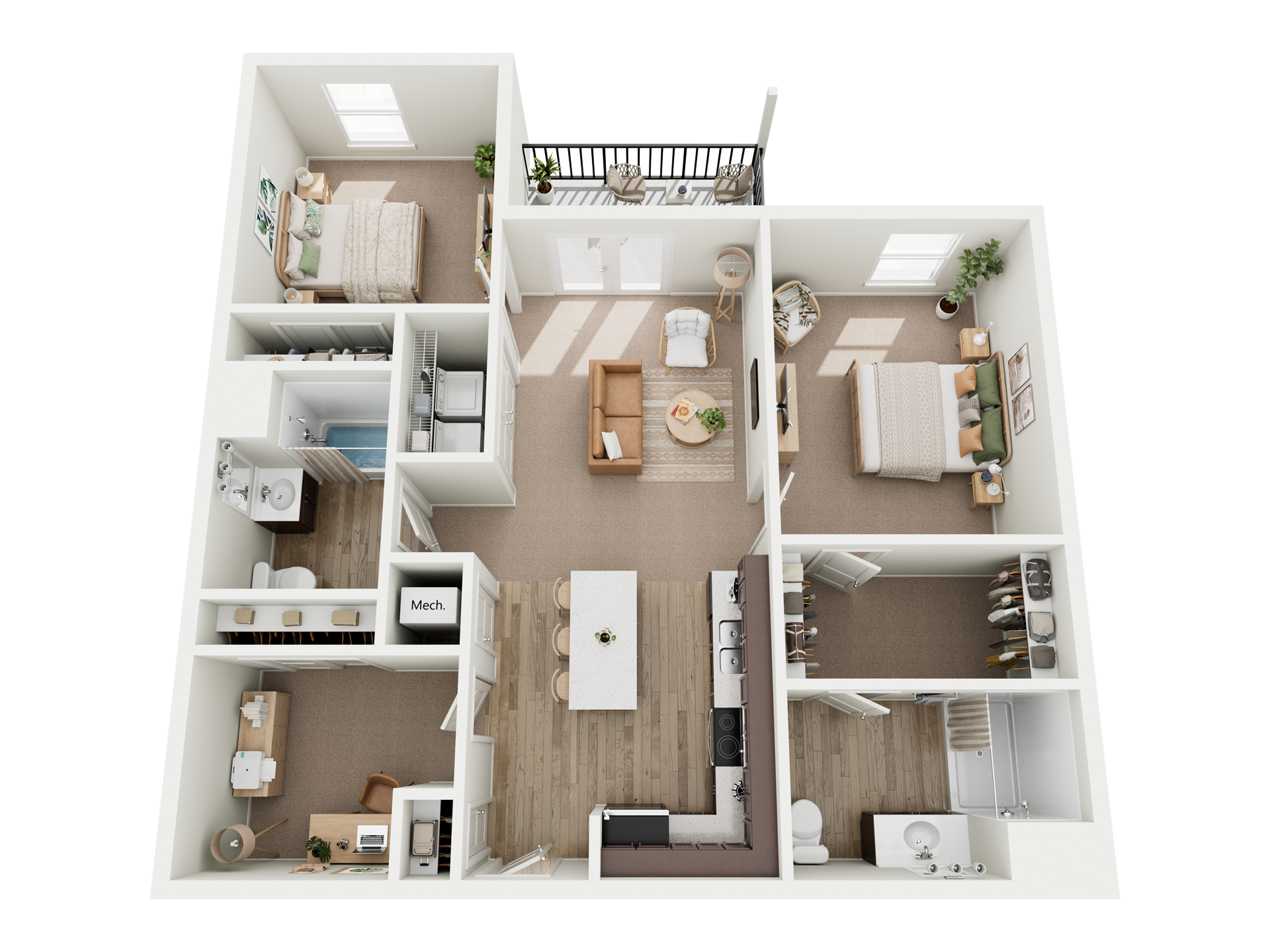 2 Bed 2 Bath w/ a Den